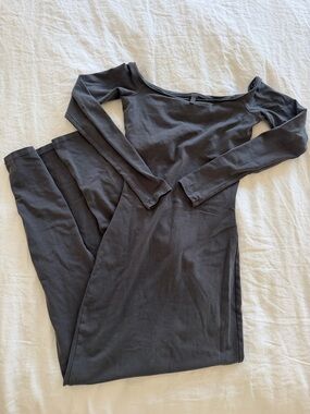 Skims off shoulder maxi dress